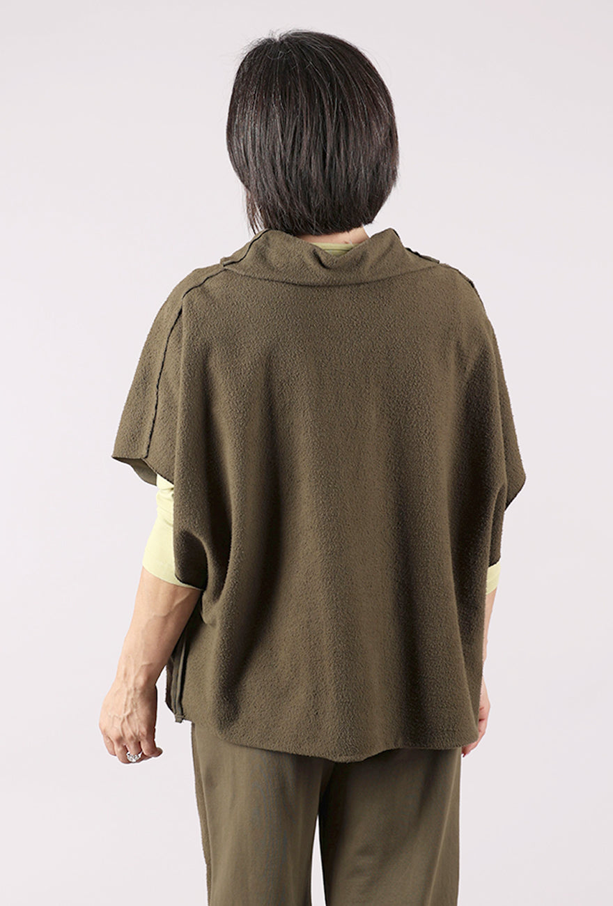 Fenini Fleece Pullover Topper Vest, Olive