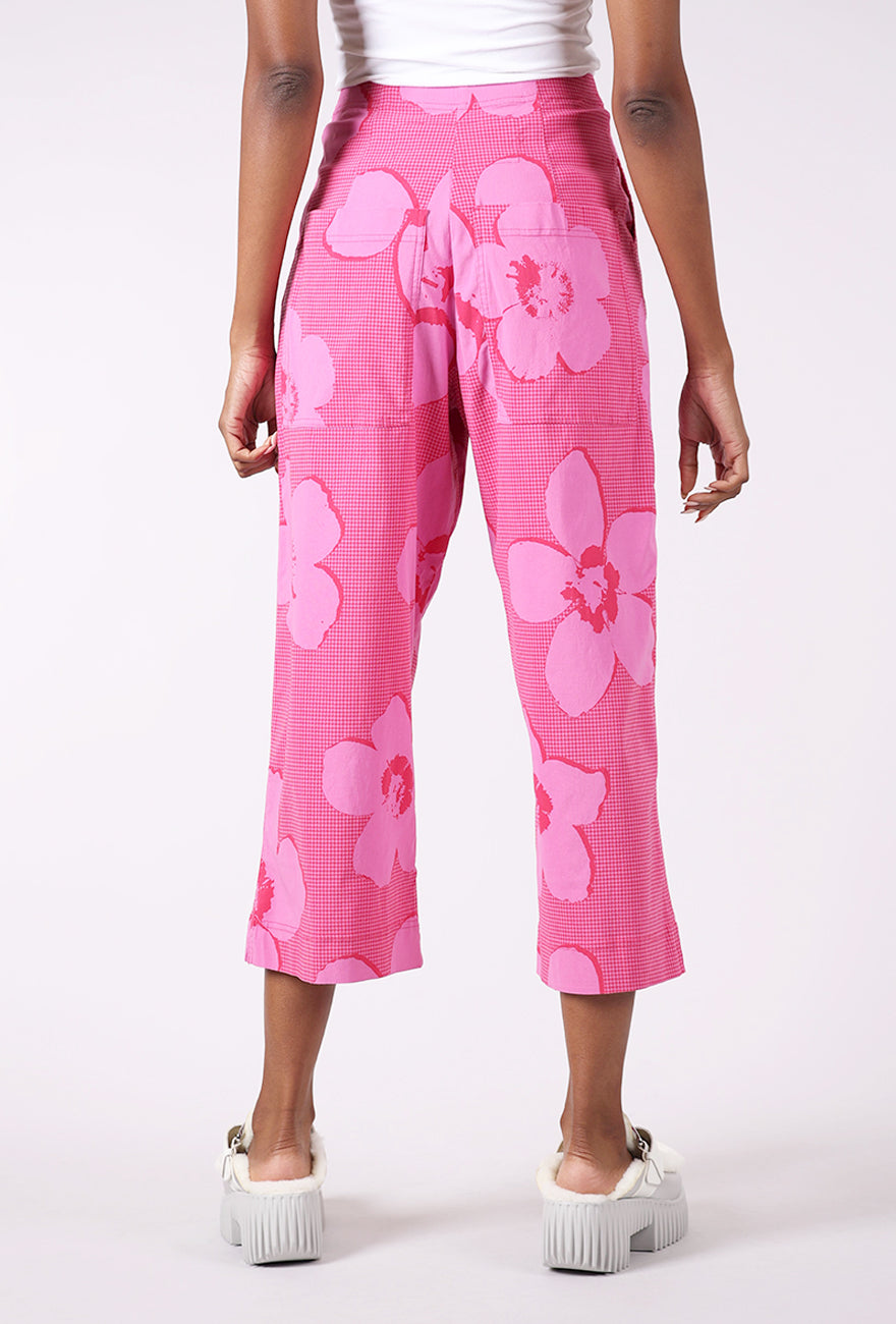 Rundholz Sig Stretch Crop Trouser, Lotus Print