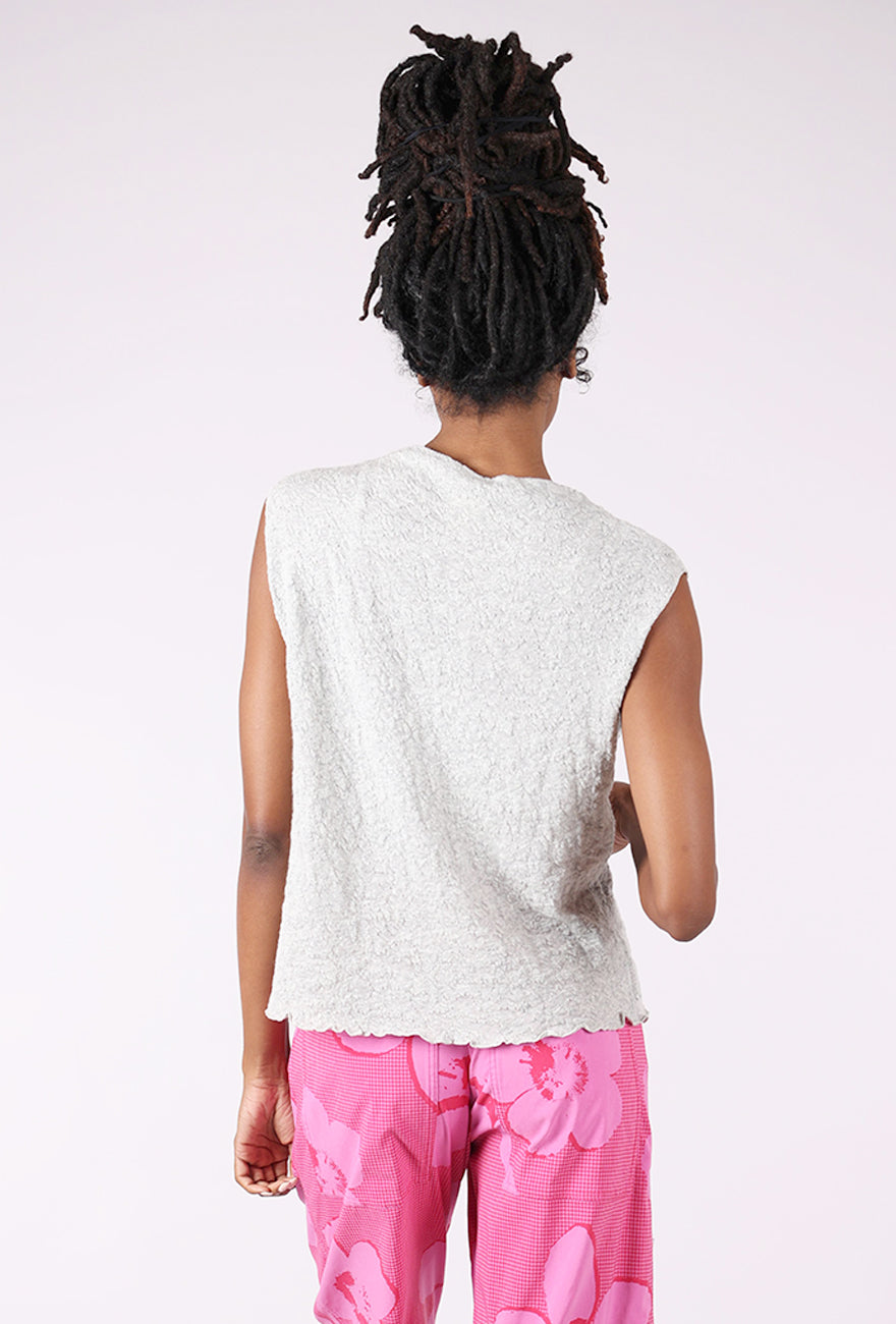 By Basics Bubble Wool Boxy Shell, Dawn Gray Melange
