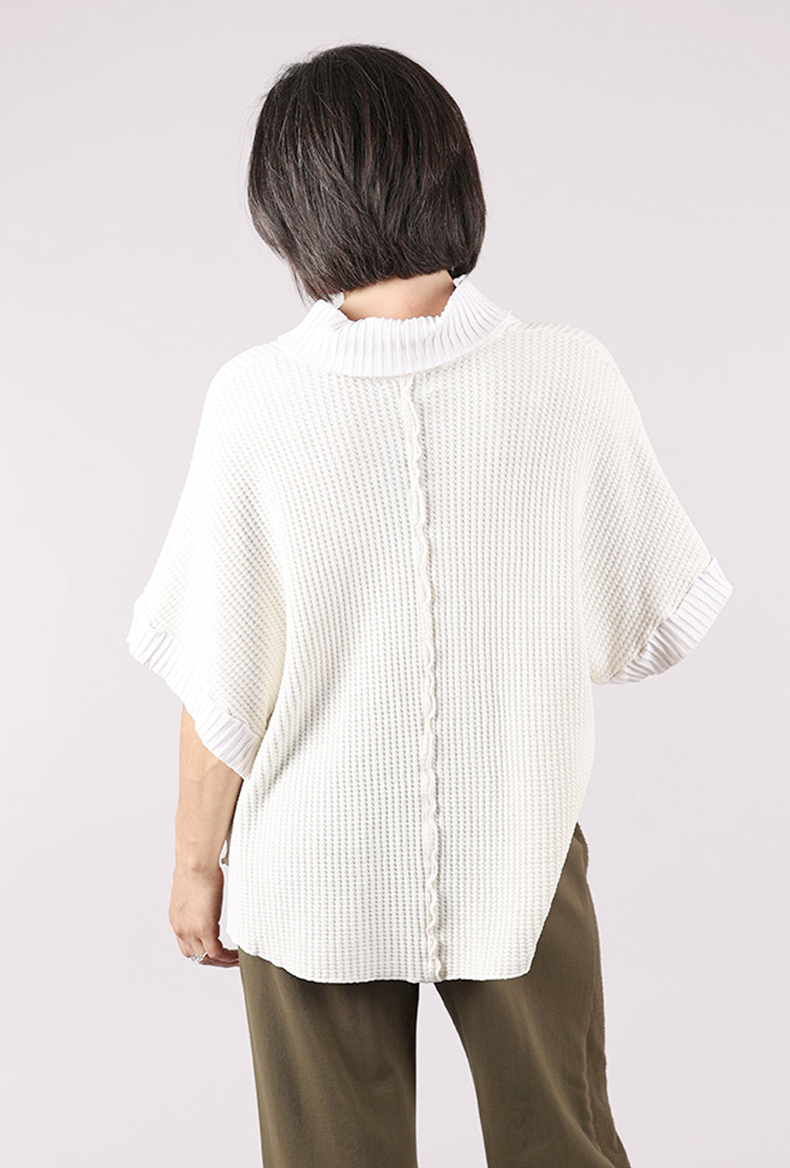 Fenini Waffle Cowl Topper, Ivory
