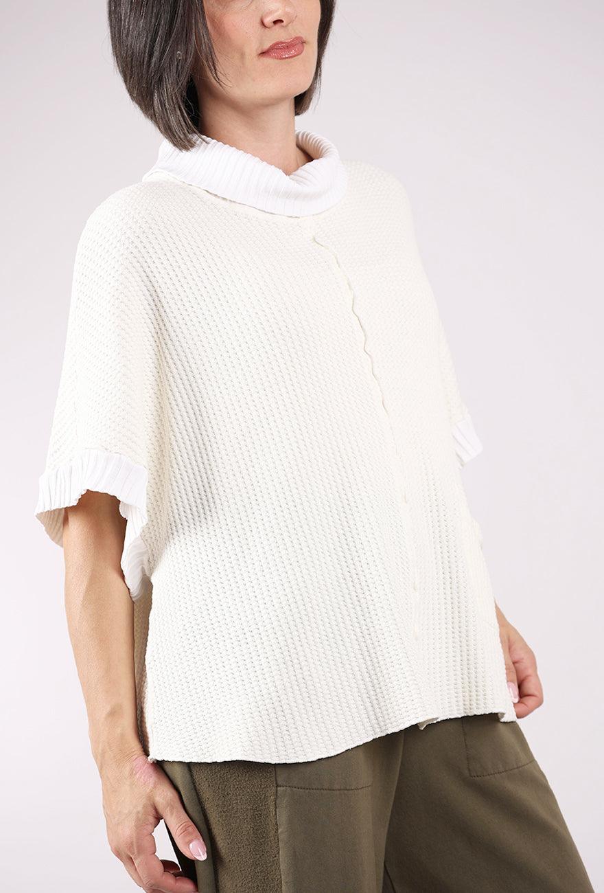 Fenini Waffle Cowl Topper, Ivory