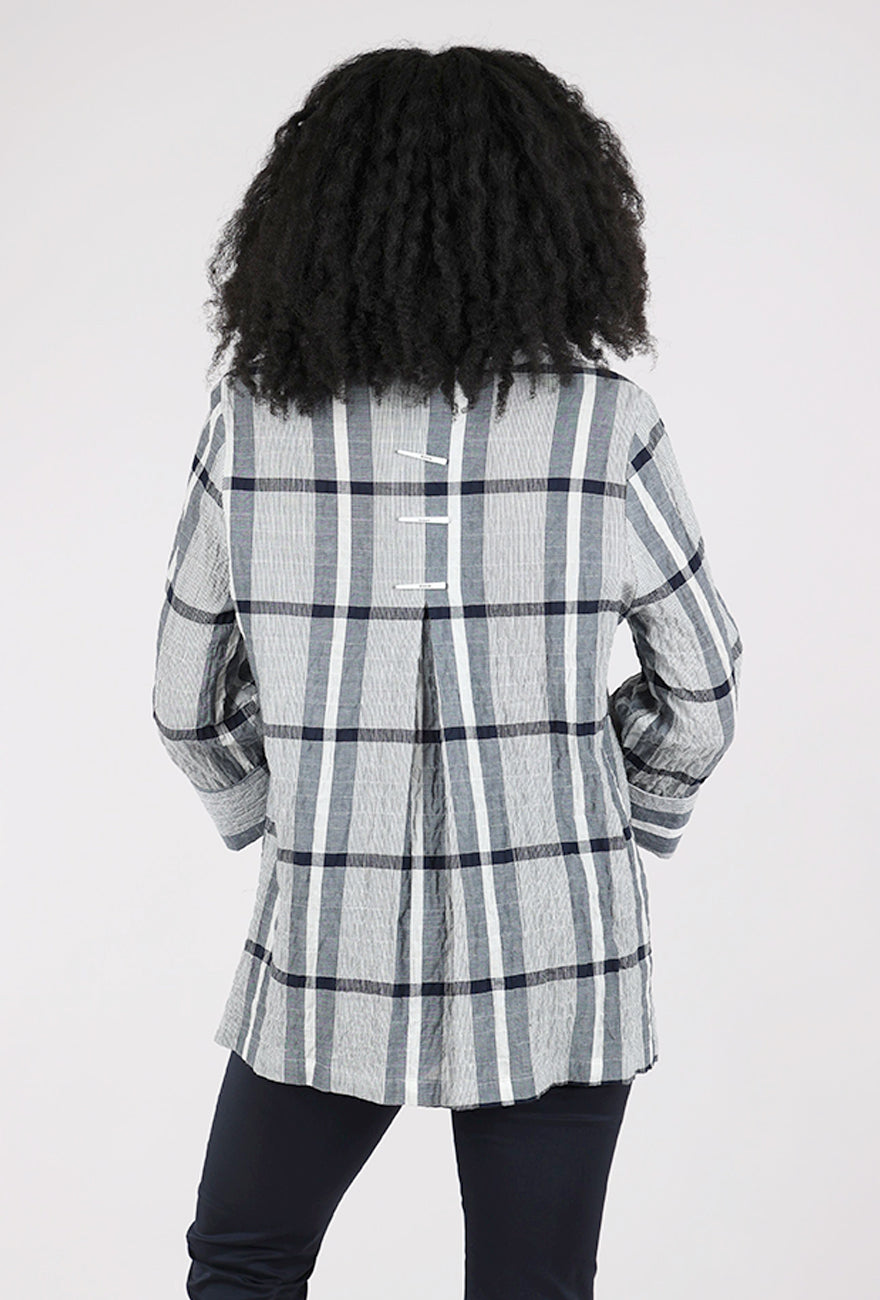 Moonlight Big Check Jacket, White/Blue