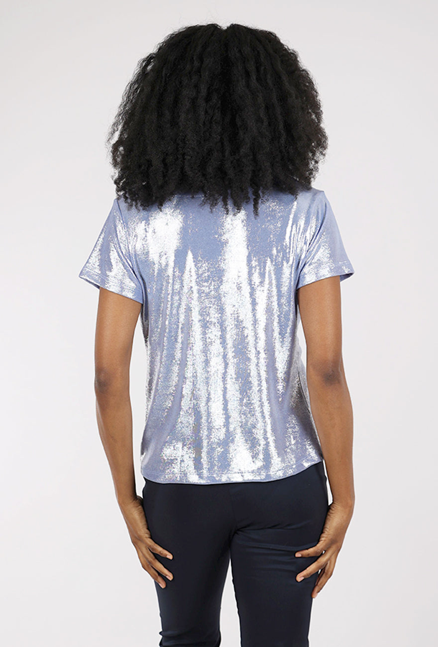 Insight New York Shimmer Drape Neck Top, Moon