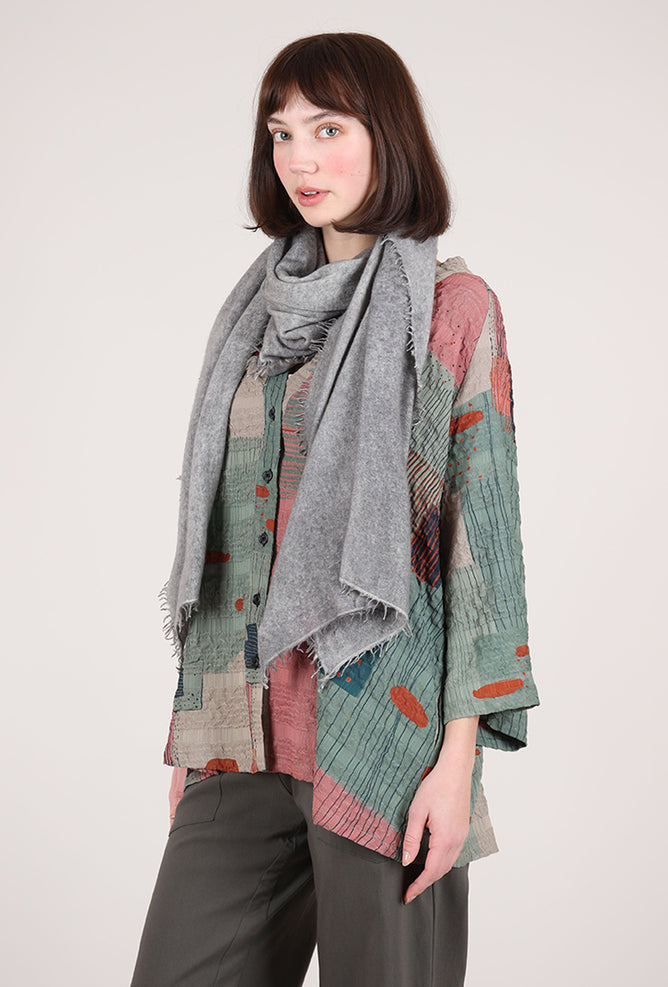 Alessandro Aste Spray Art Felted Cashmere Scarf, Heather Gray