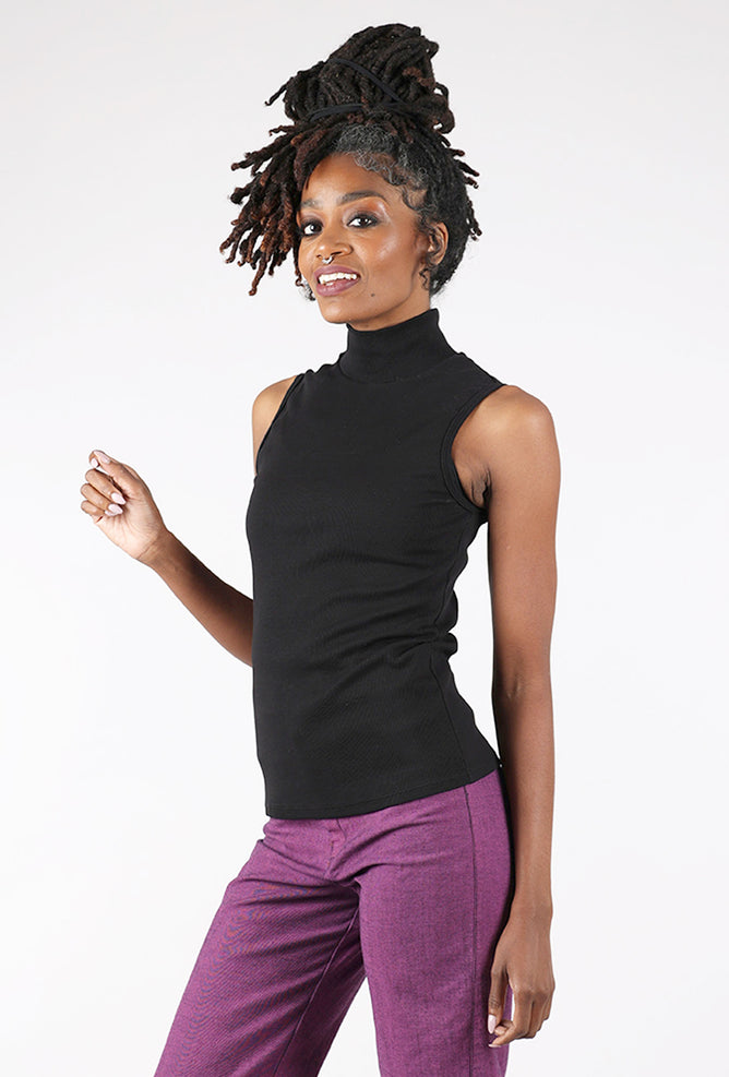 Prairie Underground Sleeveless Mockneck, Black