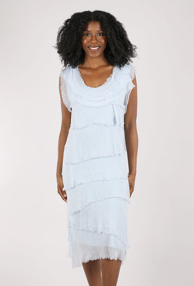 Liabella Tattered Tiers Mid-Length Dress, Sky