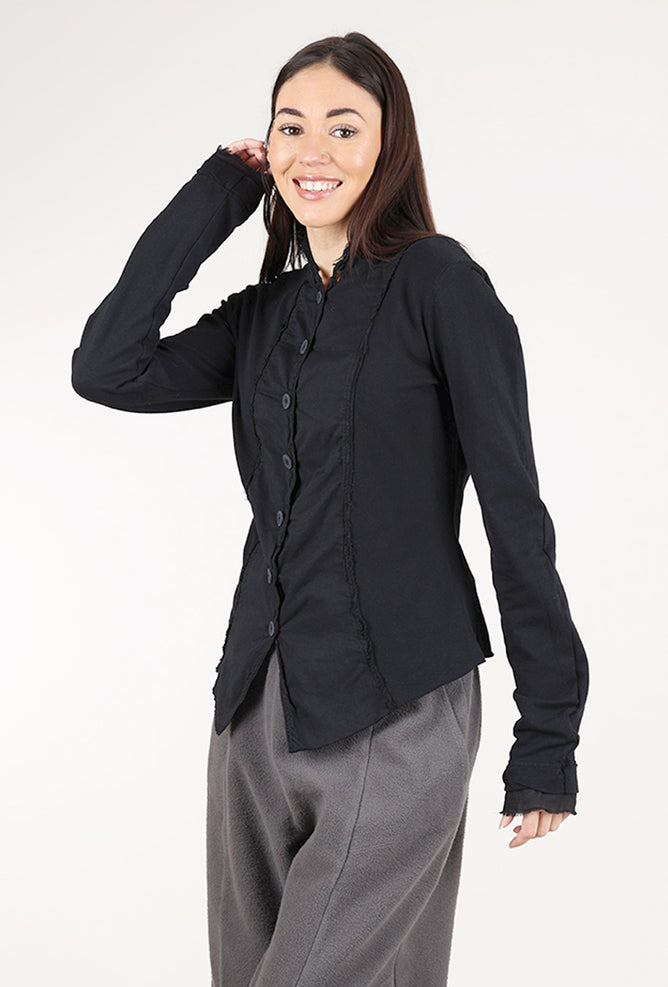 Cotton Patched Mini Penguin Jacket, Black