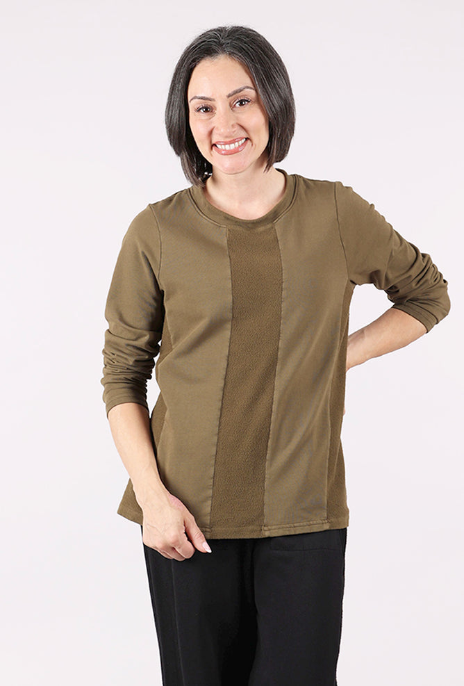 Fenini Switch it Up Fleece Top, Olive