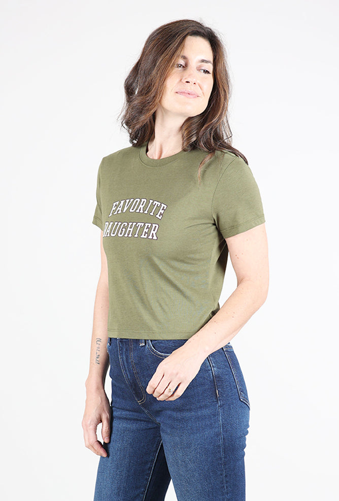 Cropped Collegiate Tee, Smoketree/Gardenia