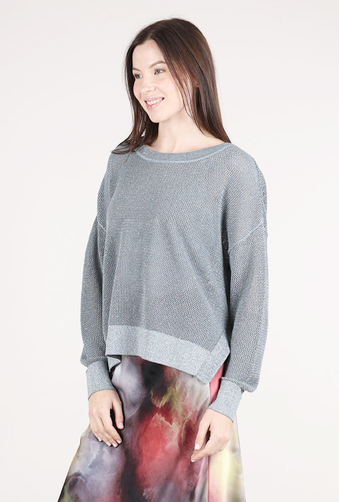 Planet Metallic Mini Seed Stitch Sweater, Vapor