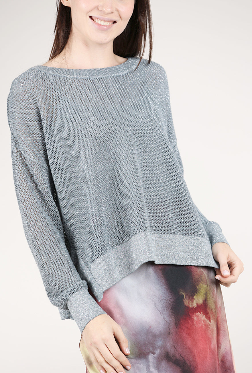 Planet Metallic Mini Seed Stitch Sweater, Vapor