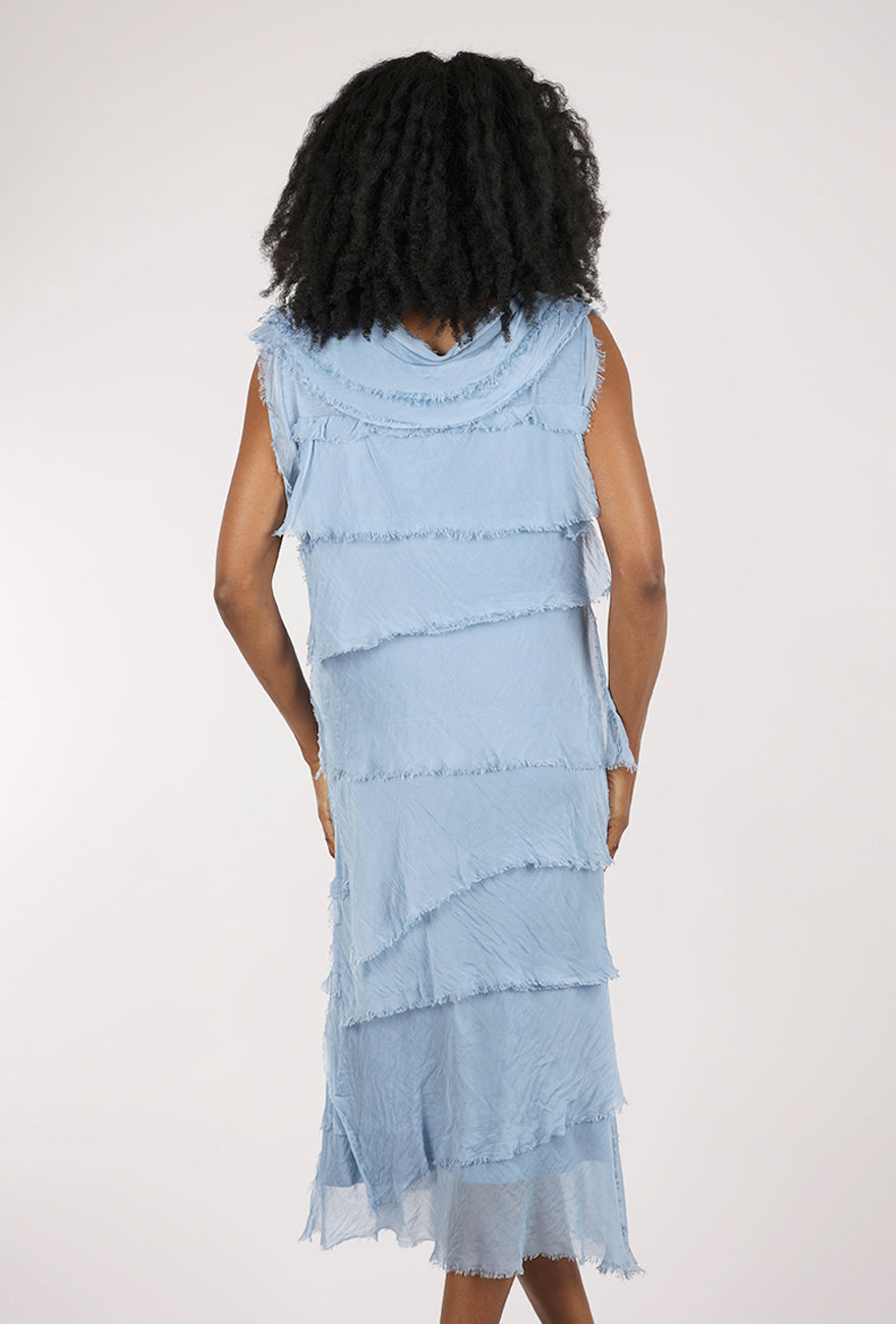 Liabella Tattered Tiers Mid-Length Dress, Denim