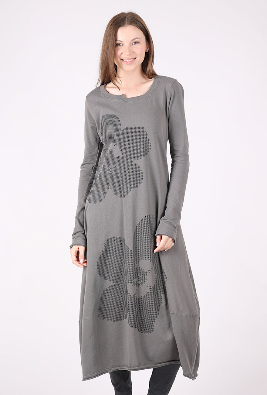 Rundholz Dotty Daisy Dress, Dark Gray/Black Flock