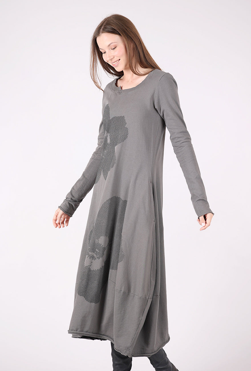 Rundholz Dotty Daisy Dress, Dark Gray/Black Flock