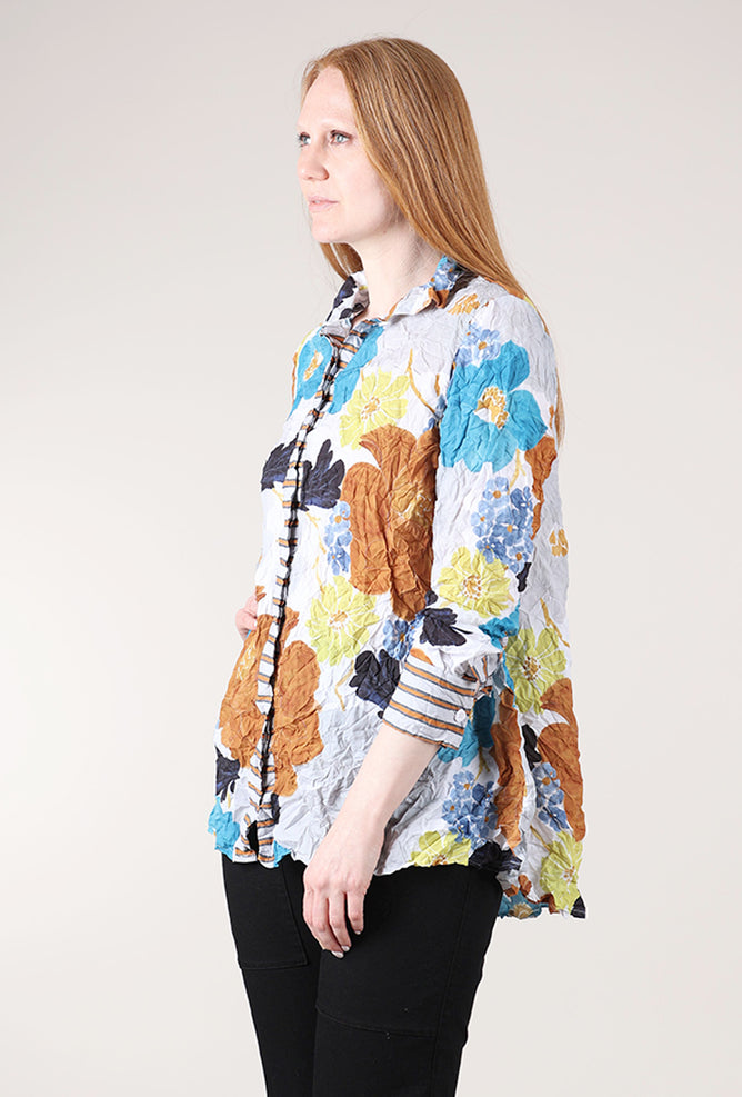 Olivia by Habitat Crimped Crepe Mixed Shirt, Cinnamon