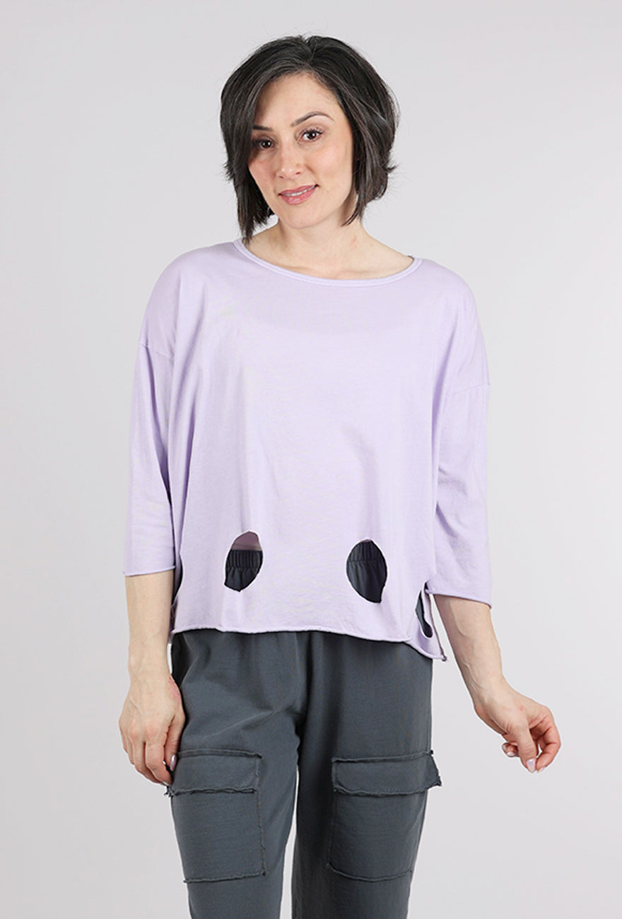 M Square Circle Cutouts Tee, Lavender