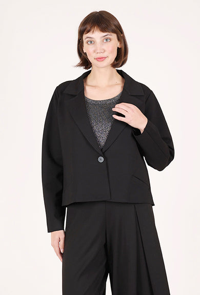 Planet Cropped Ponte Blazer, Black
