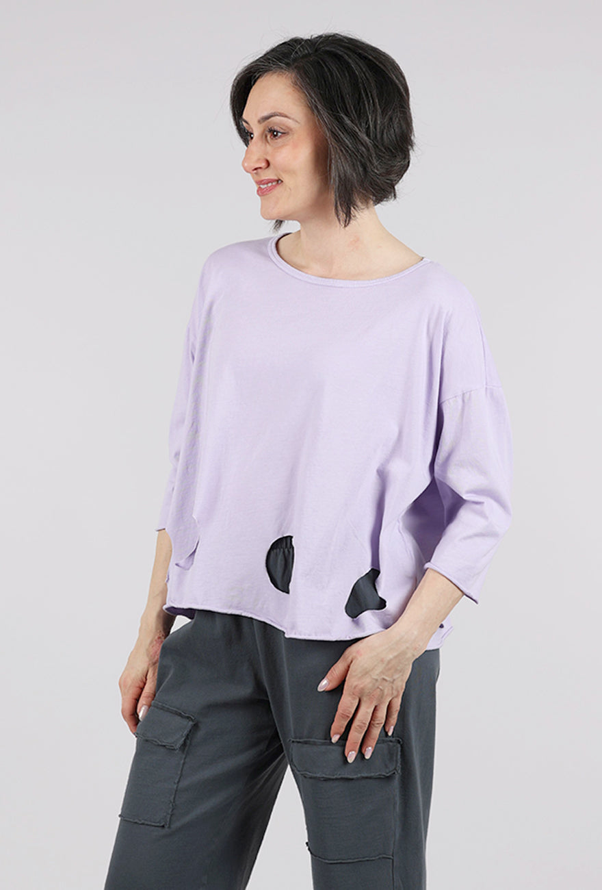 M Square Circle Cutouts Tee, Lavender