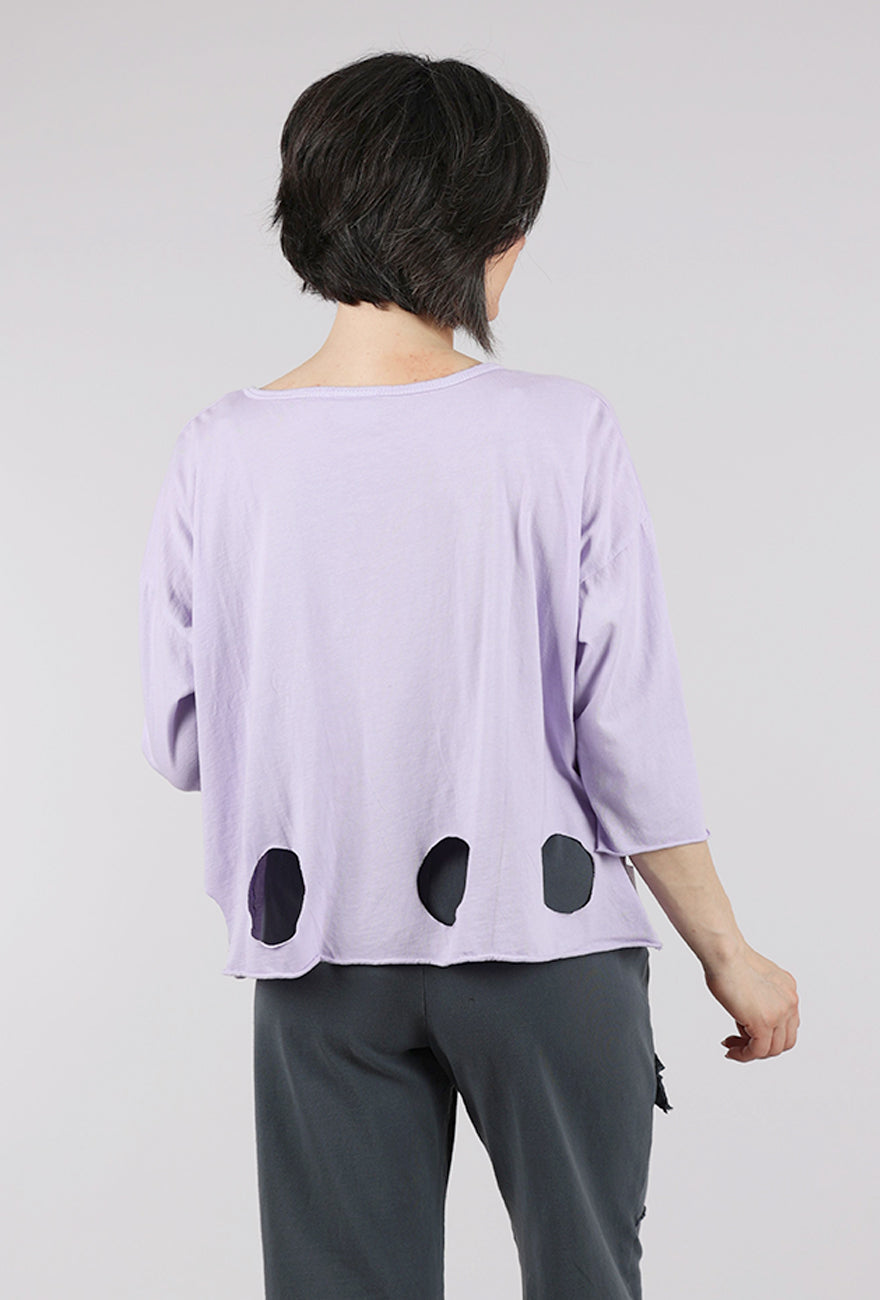 M Square Circle Cutouts Tee, Lavender