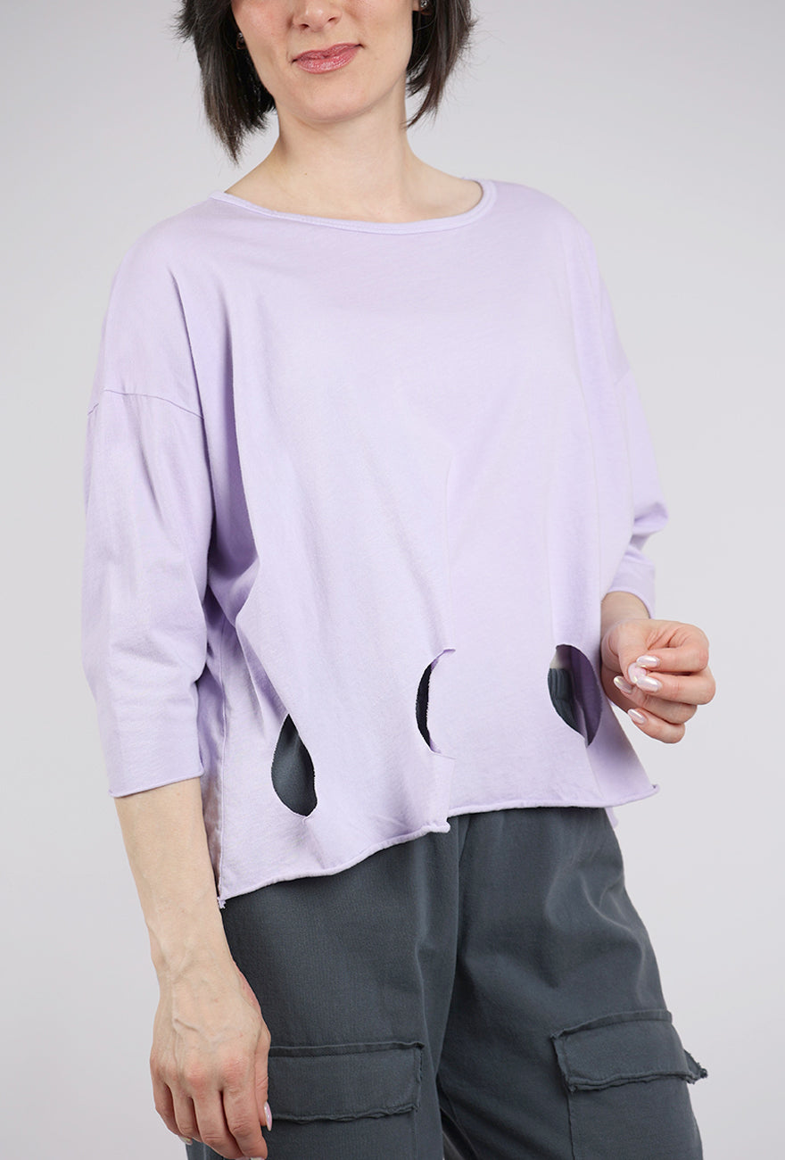 M Square Circle Cutouts Tee, Lavender