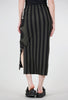 Alembika Contrast Pocket Stripe Skirt, Black/Khaki 