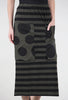 Alembika Contrast Pocket Stripe Skirt, Black/Khaki 