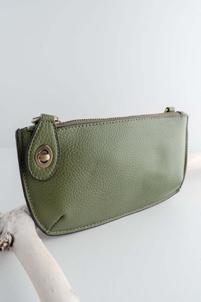 Joy Accessories Mini Crossbody Wristlet, Dark Olive