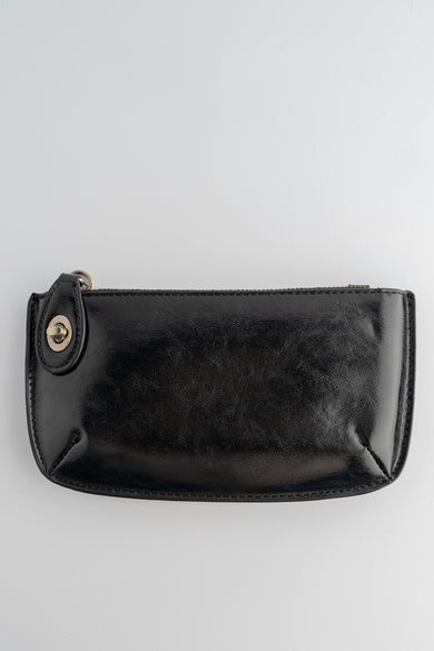 Joy Accessories Mini Crossbody Wristlet, Liquid Metal Black