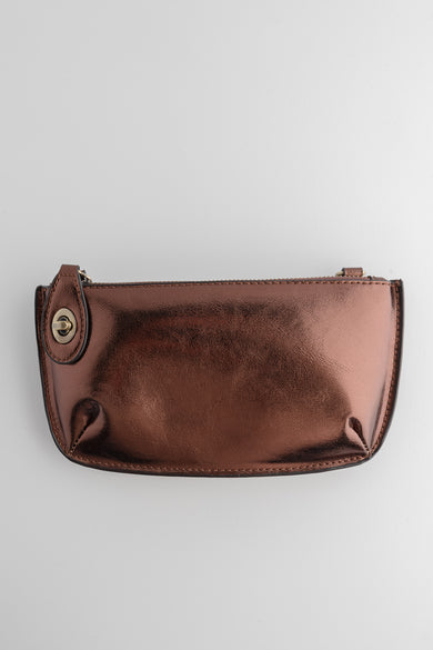 Joy Accessories Mini Crossbody Wristlet, Liquid Metal Copper