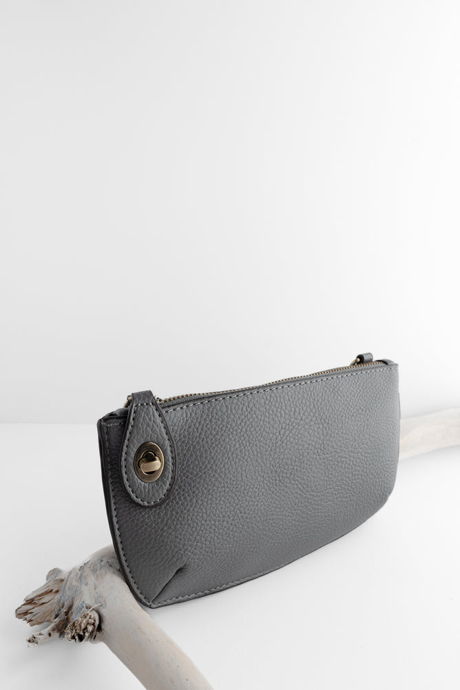 Joy Accessories Mini Crossbody Wristlet, Shadow Gray
