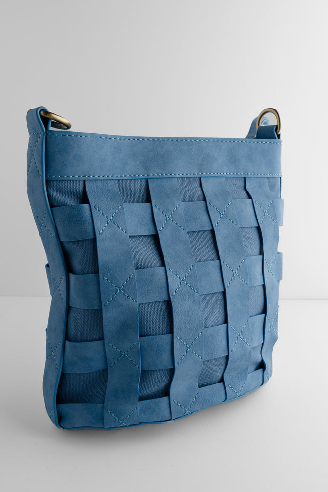 Joy Accessories Brianna Cage Bucket Bag, Blue