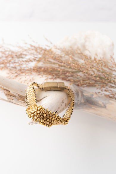 Martell Studio Brass and Pyrite Cubes Bracelet