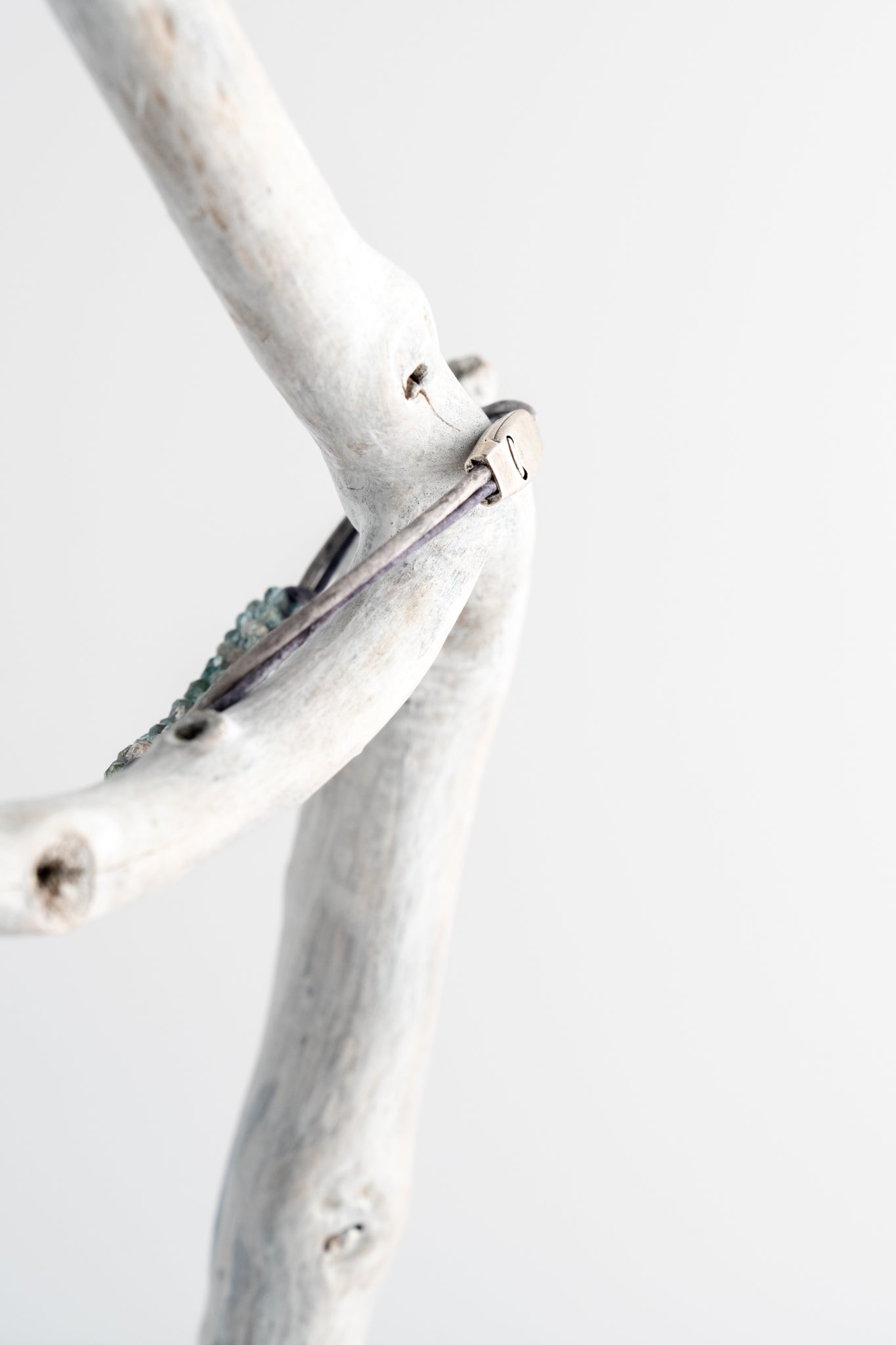 Martell Studio Apatite and Hand Tied Leather Bracelet