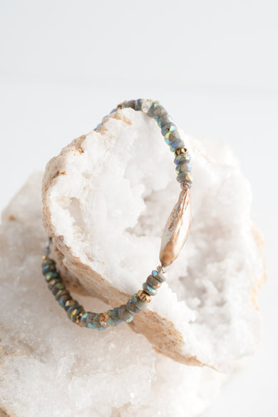 Martell Studio Mystic Labradorite and Stick Pearl Bracelet