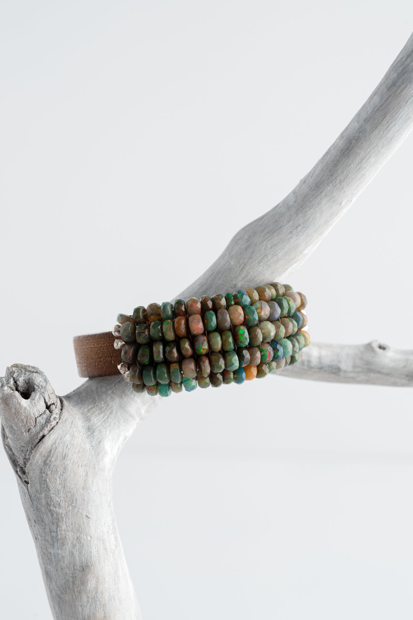 Martell Studio Brown Opal Leather Bracelet