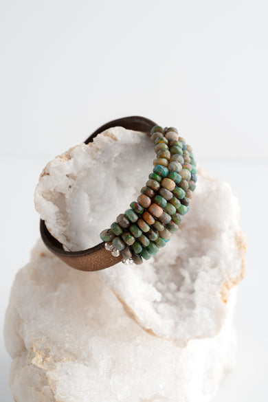 Martell Studio Brown Opal Leather Bracelet