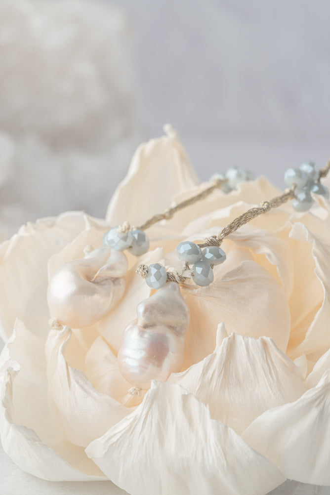 Mela Pearly Dew Drops Lariat Necklace