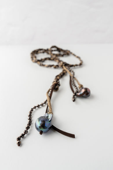 Mela Cia Pearl Necklace - Brown