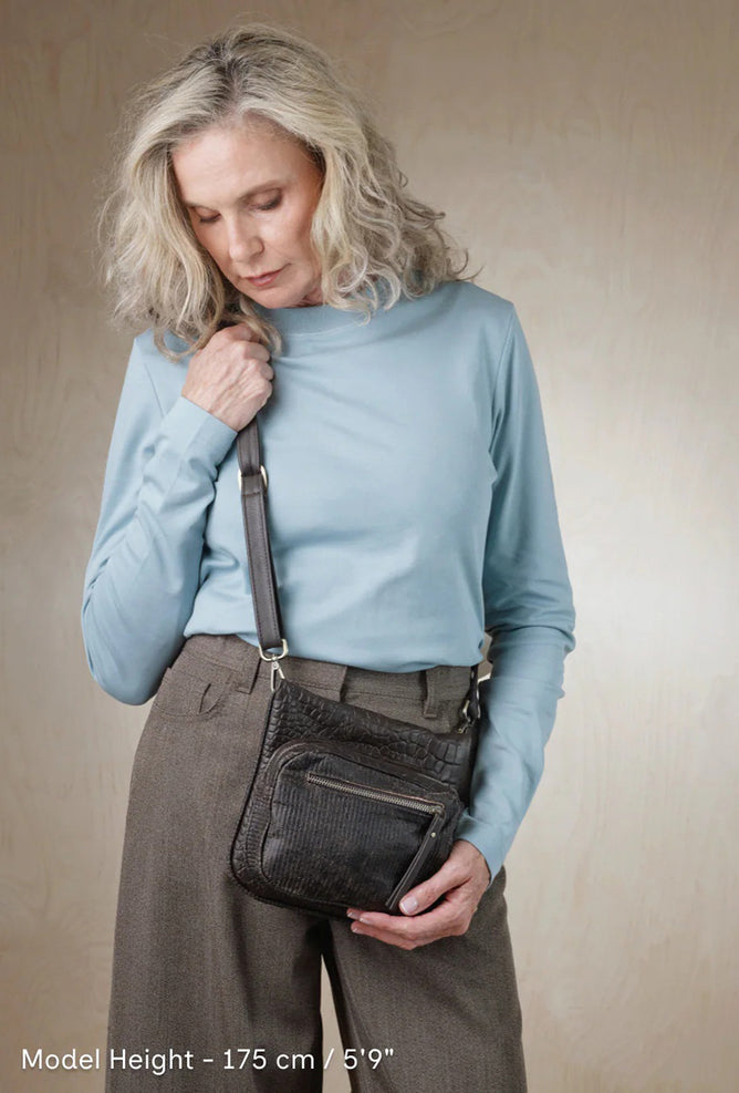 Daniella Lehavi Memphis Crossbody Bag, Ribbed Croco