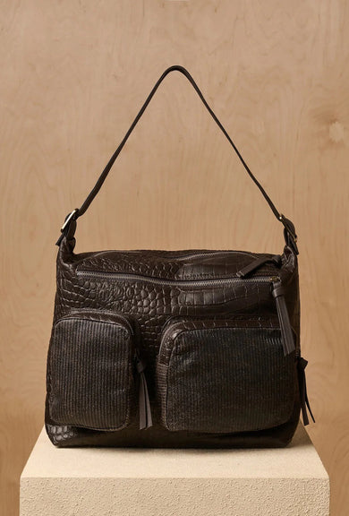 Daniella Lehavi Memphis Hobo Bag, Ribbed Croco
