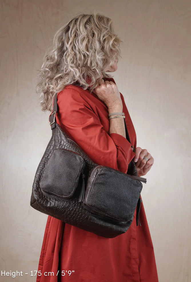 Daniella Lehavi Memphis Hobo Bag, Ribbed Croco