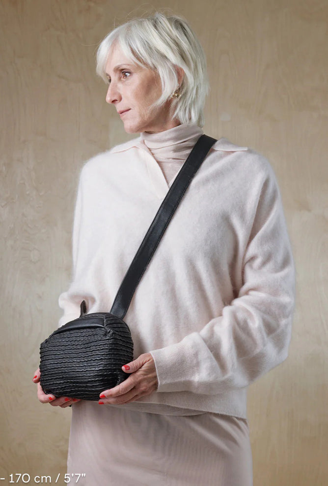 Daniella Lehavi Billie Mini Crossbody Bag, Wavy Black