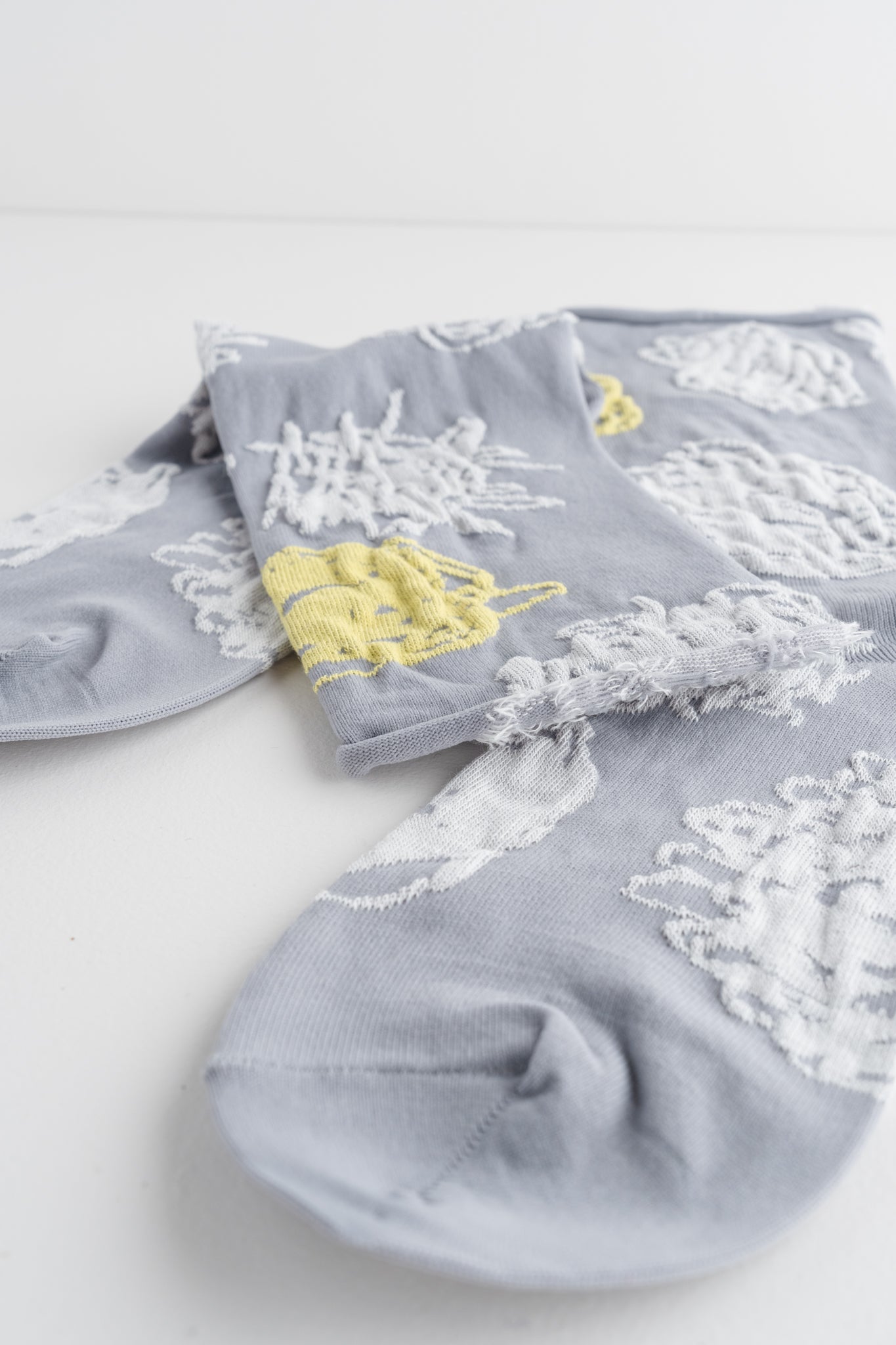 Pretty Posy Sock, Gray/Acid