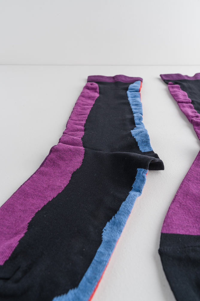 Swatch Stripe Socks, Violet