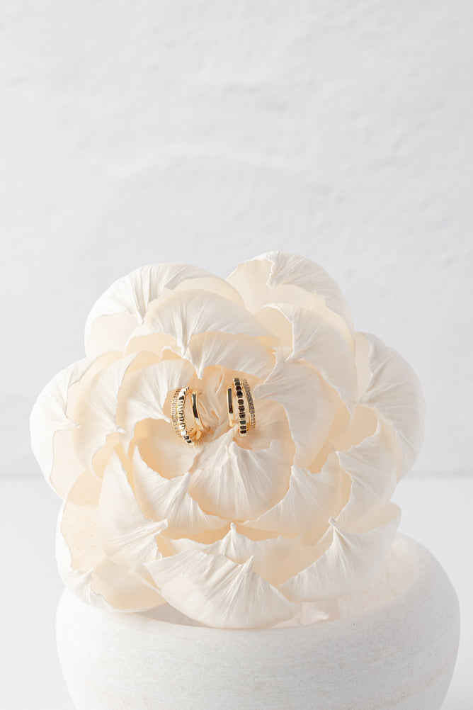 Native Gem Triple Threat Earrings Huggie Earrings, Gold