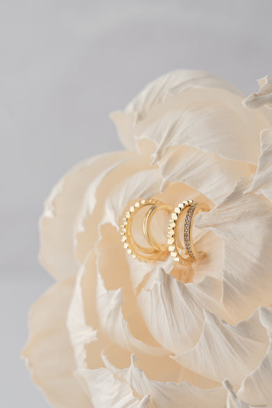 Native Gem Triple Threat Earrings Huggie Earrings, Gold