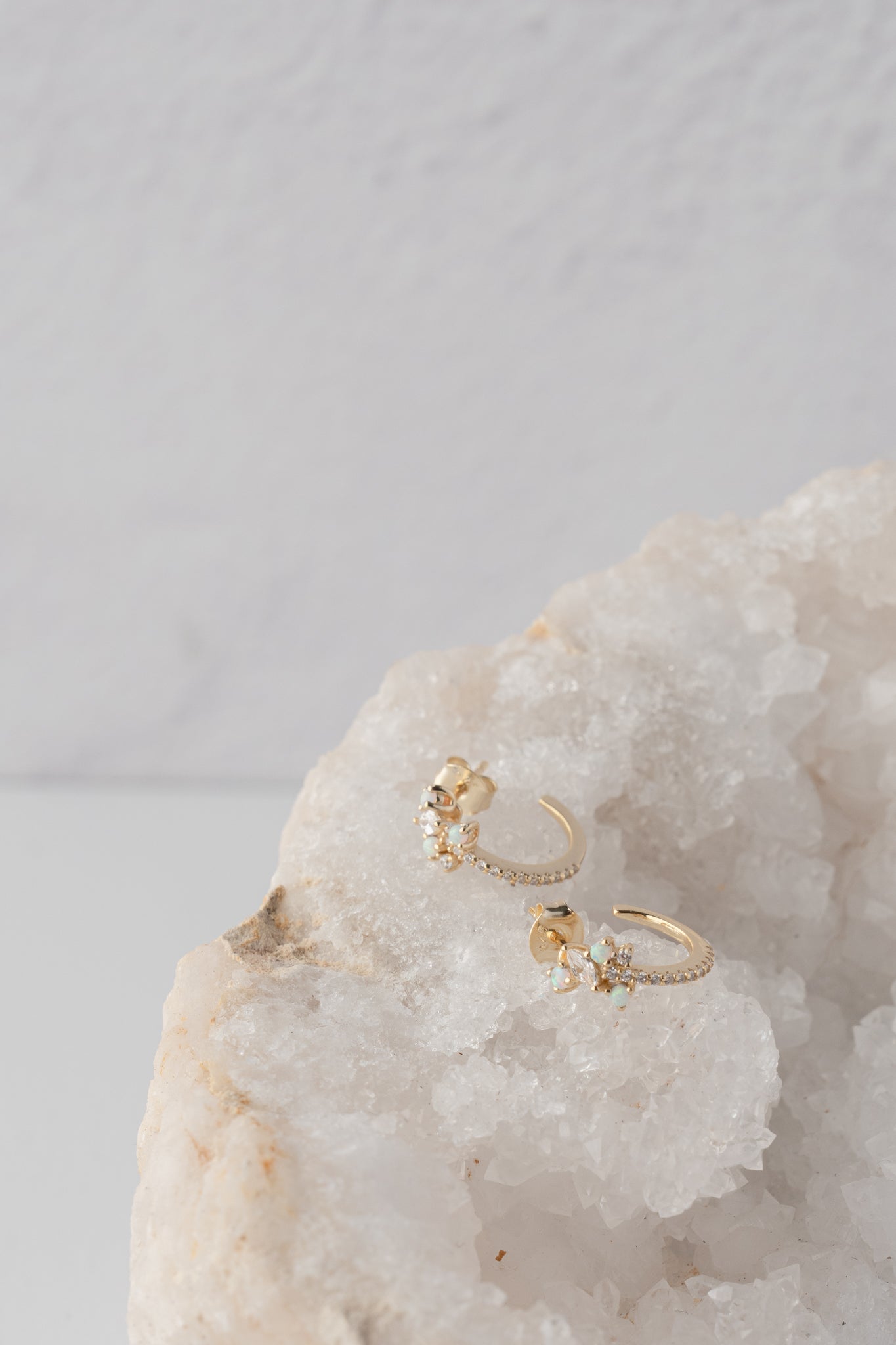 Native Gem Tropicale Mini Hoops Earrings, Clear