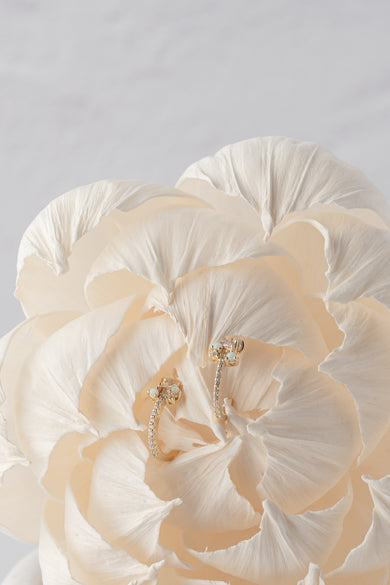 Native Gem Tropicale Mini Hoops Earrings, Clear