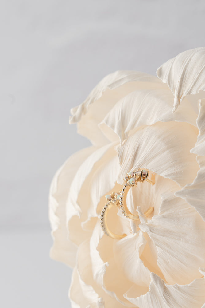 Native Gem Tropicale Mini Hoops Earrings, Clear