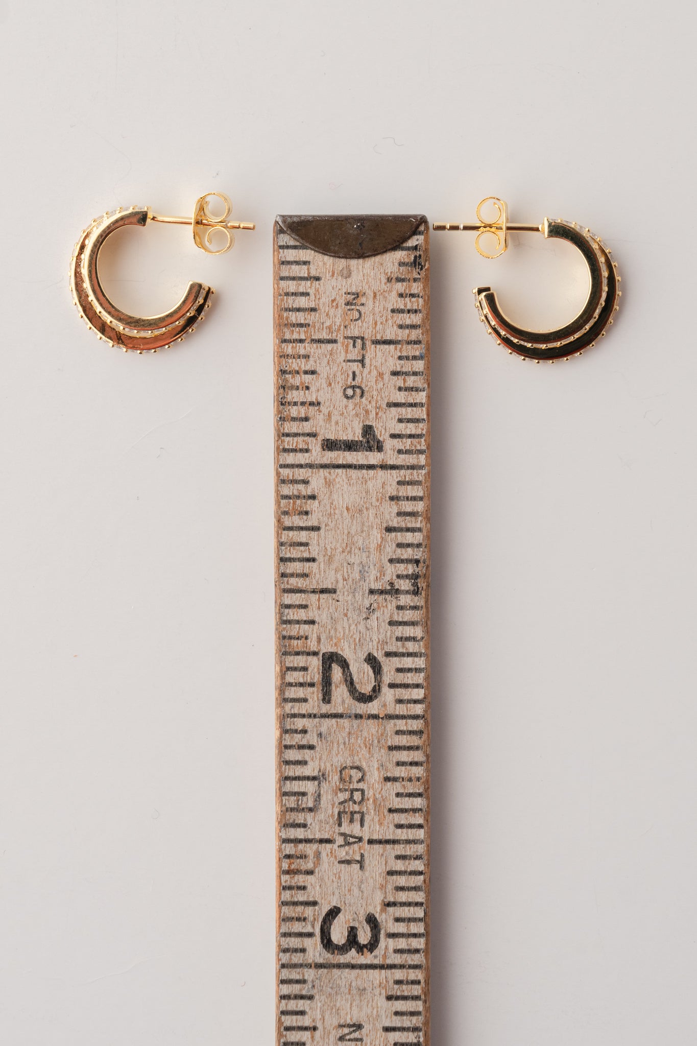 Native Gem Evil Twin Huggies Earrings, Gold